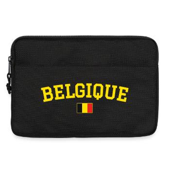 Drapeau belge design jaune - Sacoche pour ordinateur portable 13 pouces - noir - Devant