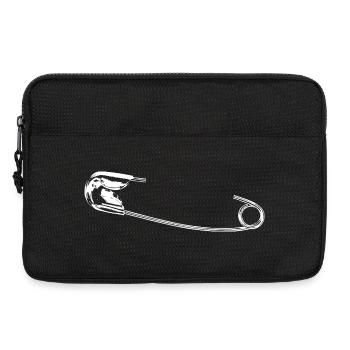 Minimalistische Stethoskop-Linienzeichnung - Laptoptasche 13" - Schwarz - Vorne