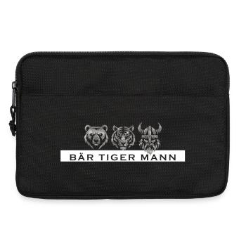 Bär Tiger Mann – Lustiges Männer Geschenk - Laptoptasche 13" - Schwarz - Vorne