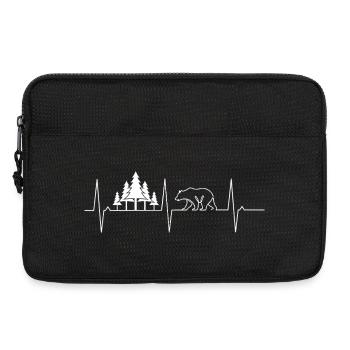Waldbär Baum Schlag Herz Herzschlag Bär - Laptoptasche 13" - Schwarz - Vorne