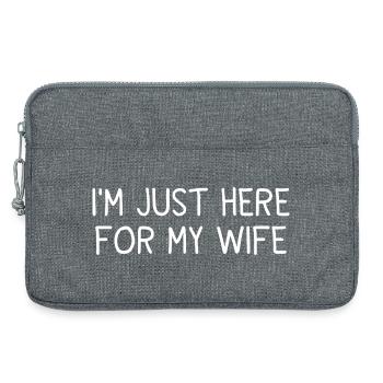Humorvolles Ehemann-Frau-Paar lustiges Hochzeitsgeschenk - Laptoptasche 13" - Grau meliert - Vorne