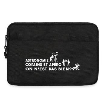 T-shirt Astronomie, Copains et Apéro - Sacoche pour ordinateur portable 13 pouces - noir - Devant