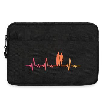 Surf Sunset Heartbeat Surfer Geschenk - Laptoptasche 13" - Schwarz - Vorne