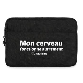 mon cerveau fonctionne autrement - Sacoche pour ordinateur portable 13 pouces - noir - Devant