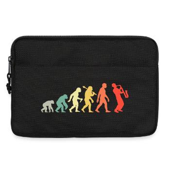 Saxophonist Evolution - Retro Saxophon Musiker - Laptoptasche 13" - Schwarz - Vorne