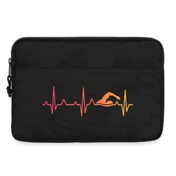 Nageur Sunset battement de coeur de natation - Sacoche pour ordinateur portable 13 pouces - noir - Devant