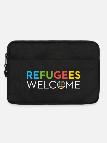 refugees welcome asylrecht bleiberecht für alle - Laptoptasche 13" - Schwarz