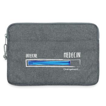 Interne Médecin Chargement. Humour Futur médecin - Sacoche pour ordinateur portable 13 pouces - gris chiné - Devant