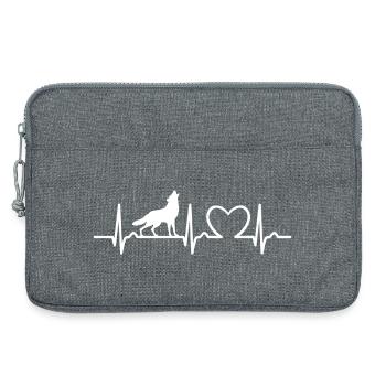 Courbe cardiaque - Puls Wolf - Forêt, Nature, Protection des espèces - Sacoche pour ordinateur portable 13 pouces - gris chiné - Devant