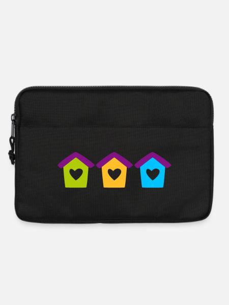 Vogelhaus Home Garten Herz Kinder bunt Haus - Laptoptasche 13" - Schwarz