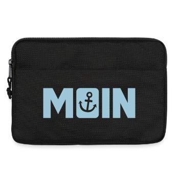 Moin Anker Hamburg Küste coole Sprüche norddeutsch - Laptoptasche 13" - Schwarz - Vorne