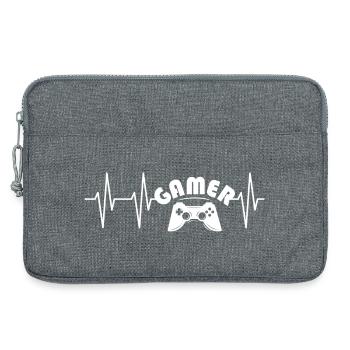 heartbeat controller icon pulse gamer gaming - Laptop bag 13" - heather grey - Front