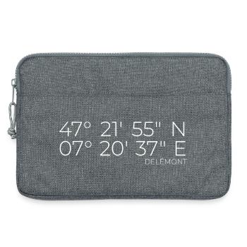 Coordonnées : Delémont, Jura, Suisse - Sacoche pour ordinateur portable 13 pouces - gris chiné - Devant