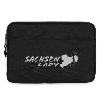 Sachsenlady - Sachsenladie - Sachsen - Dialekt - Laptoptasche 13" - Schwarz - Vorne