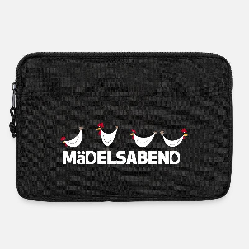 Lustige Hühner Illustration Mädelsabend - Laptoptasche 13" - Schwarz