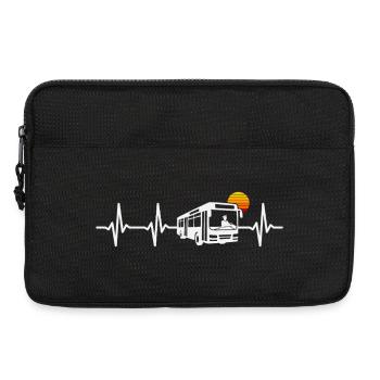 Autobus régulier, heartbeat bus, chauffeur, autobus scolaire, autobus - Sacoche pour ordinateur portable 13 pouces - noir - Devant