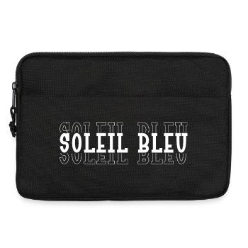 Typografisch Blaue Sonne - Laptoptasche 13" - Schwarz - Vorne