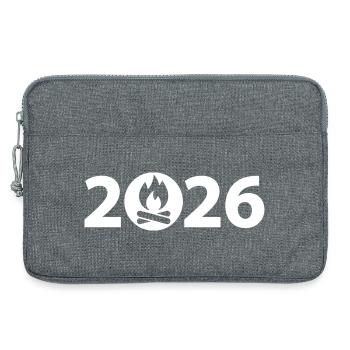 Feu de camp 2026, Camping 2026 - Sacoche pour ordinateur portable 13 pouces - gris chiné - Devant