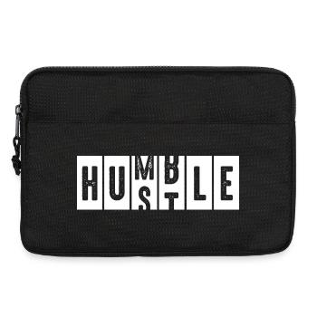 Humble Hustle Distressed Lettering - Laptop bag 13" - black - Front