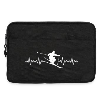 Skieur Skieur Ski ECG Battement de cœur - Sacoche pour ordinateur portable 13 pouces - noir - Devant