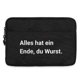 Alles hat ein Ende, du Wurst. Sarkastischer Spruch - Laptoptasche 13" - Schwarz - Vorne