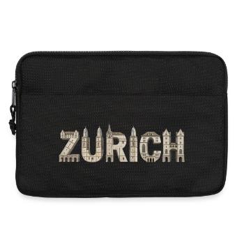 Typographie de l’architecture de Zurich - Sacoche pour ordinateur portable 13 pouces - noir - Devant