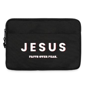 Jesus, Faith Over Fear - Christian Design - Laptop bag 13" - black - Front