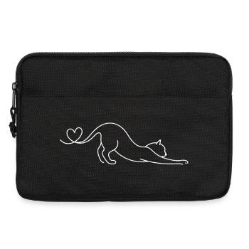 Aesthetic Single Line Cat Cute Gift - Laptop bag 13" - black - Front