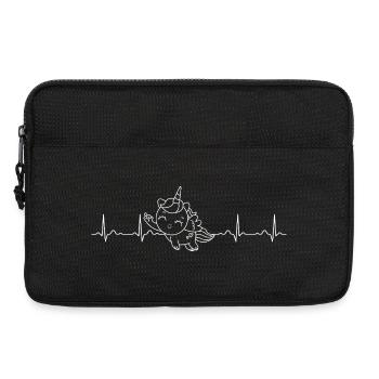 Conception de licorne battement de cœur - Sacoche pour ordinateur portable 13 pouces - noir - Devant