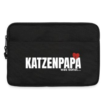 Katzenpapa mit Herz - Laptoptasche 13" - Schwarz - Vorne