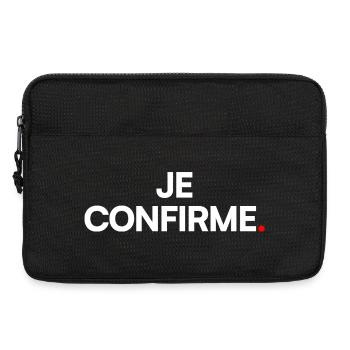 JE CONFIRME | Expression humour minimaliste - Sacoche pour ordinateur portable 13 pouces - noir - Devant