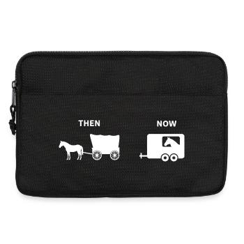 Lustiges Pferd Kutsche Parodie Historisches Design - Laptoptasche 13" - Schwarz - Vorne