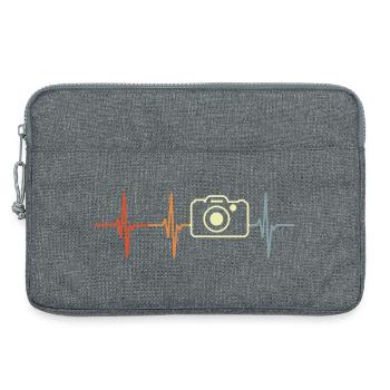 Photography Cardiogram Retro Look - Laptop bag 13" - heather grey - Front