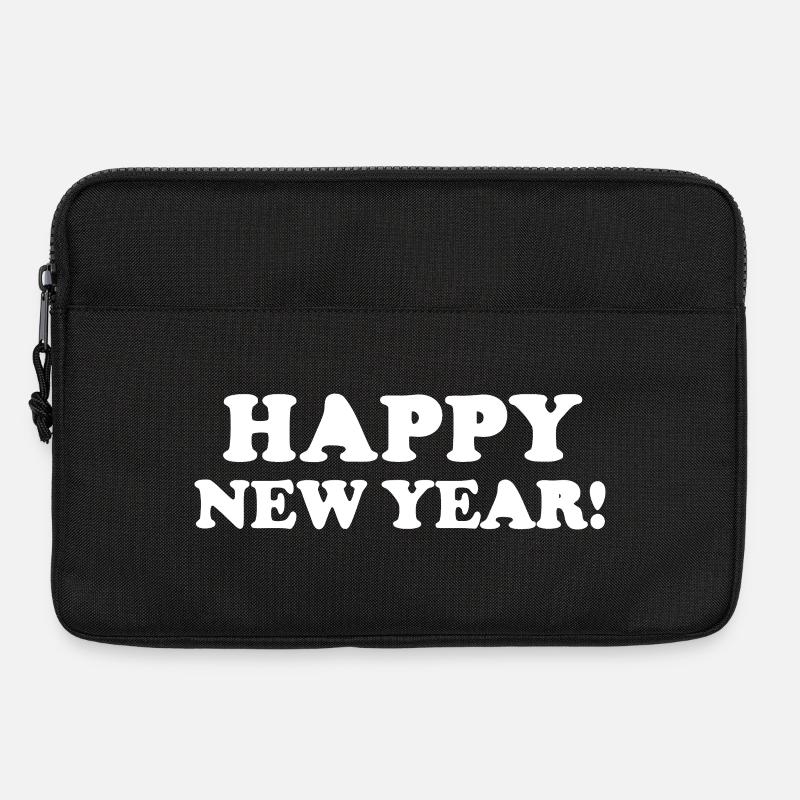 Bold Happy New Year Distressed Text - Laptop bag 13" - black