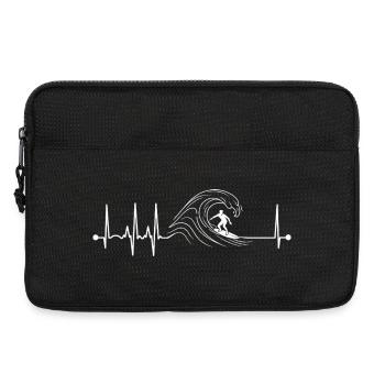 Heartbeat ECG for surfing, men's surfers - Laptop bag 13" - black - Front