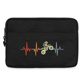 Retro Motocross Kardiogramm - Laptoptasche 13" - Schwarz - Vorne