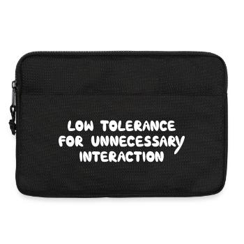 Faible tolérance à l’interaction inutile, blanc - Sacoche pour ordinateur portable 13 pouces - noir - Devant