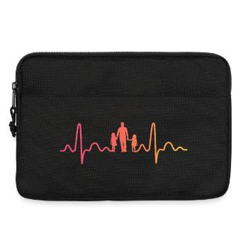 Père avec deux filles sunset battement de coeur   - Sacoche pour ordinateur portable 13 pouces - noir - Devant
