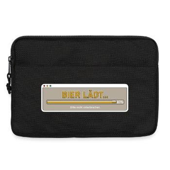 Bier lädt Ladebalken Lustiger Spruch Bierliebhaber - Laptoptasche 13" - Schwarz - Vorne