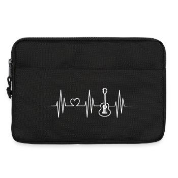 ukulélé guitare battement de coeur amour symbole impulsion icône - Sacoche pour ordinateur portable 13 pouces - noir - Devant