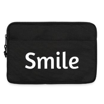 Cheerful Geometric Smileymotiv for Young People - Laptop bag 13" - black - Front