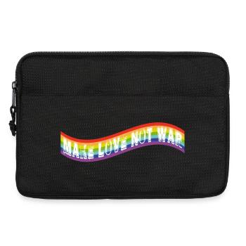 make love not war | Rainbow flag - Laptop bag 13" - black - Front