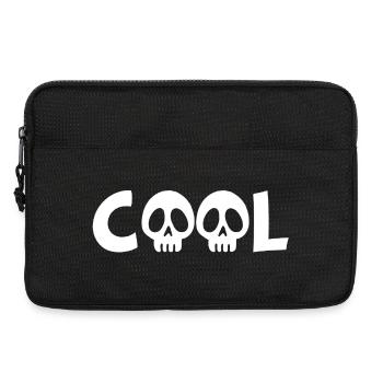 Totenkopf und cool (weiß) - Laptoptasche 13" - Schwarz - Vorne