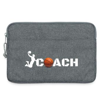 Basketball Coach Silhouette - Laptop bag 13" - heather grey - Front