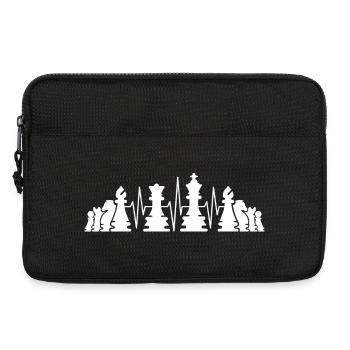 Chess pieces, chess player, heartbeat, pulse, icon - Laptop bag 13" - black - Front