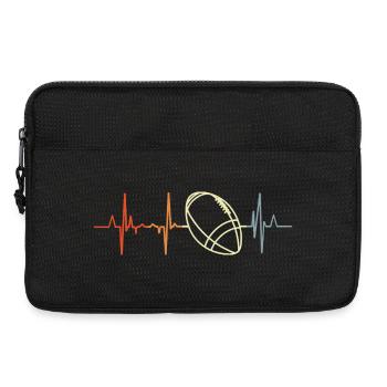 Cardiogramme vintage de football américain - Sacoche pour ordinateur portable 13 pouces - noir - Devant