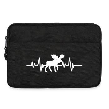 Elch Herzschlag Silhouette - Laptoptasche 13" - Schwarz - Vorne