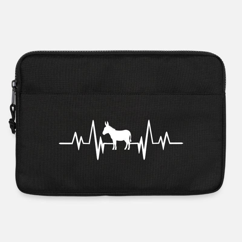 Herzschlag Esel - Laptoptasche 13" - Schwarz