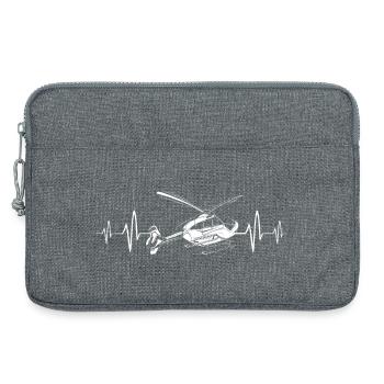 Conception du pilote d’hélicoptère Heartbeat pour les fans - Sacoche pour ordinateur portable 13 pouces - gris chiné - Devant