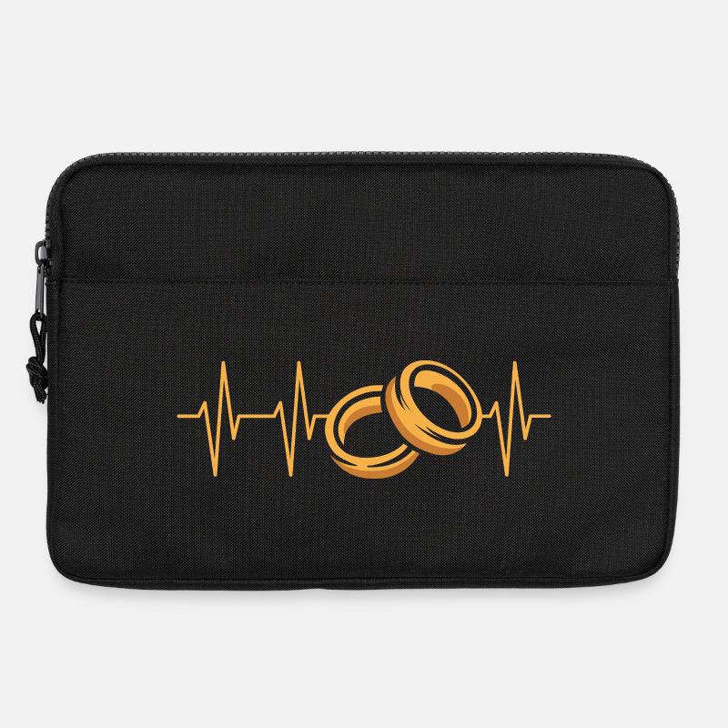 Eheringe Herzschlag Illustration - Laptoptasche 13" - Schwarz